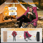 Slendor Oversized Heated Camping Chair with 2000mAh Battery, Padded & Pillow Heated Rocking Chair, 3 Adjustable Heat Settings Camping Rocker Chair for Easy Setup and Foldable Storage