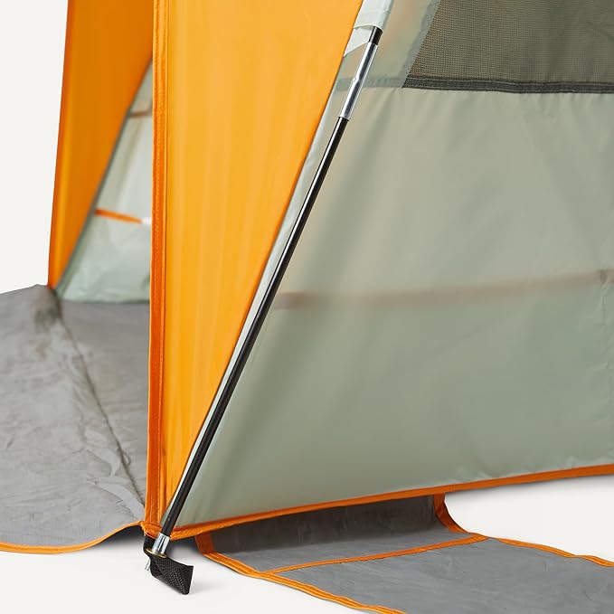 Amazon Basics Camping Sun Shelters, Screened Tent with Mesh Windows, UPF50+ Protection, Gray and Orange, 7 x 4 x 4 feet (LxWxH)