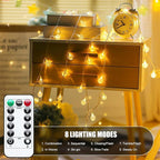 Minetom Crystal Globe String Lights Battery Operated - 33 ft 60 LED Globe Fairy Lights with Remote and 8 Modes, Waterproof for Bedroom Tent Loft Camping Porch Patio Party Wedding Decor, Warm White