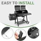 GRISUN Grill Front Shelf for Oklahoma Joe’s Canyon Combo & Longhorn Combo Grill – 16.5" x 5.5" Heavy-Duty Coated Steel BBQ Prep Shelf with 4 Tool Hooks, Front Shelf Replacement Accessory