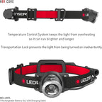Ledlenser H8R Lightweight Headlamp - Black, 600 Lumens - 120-Hour Runtime Rechargeable Work Light - Patented Rapid Focus & Runners Headlamp