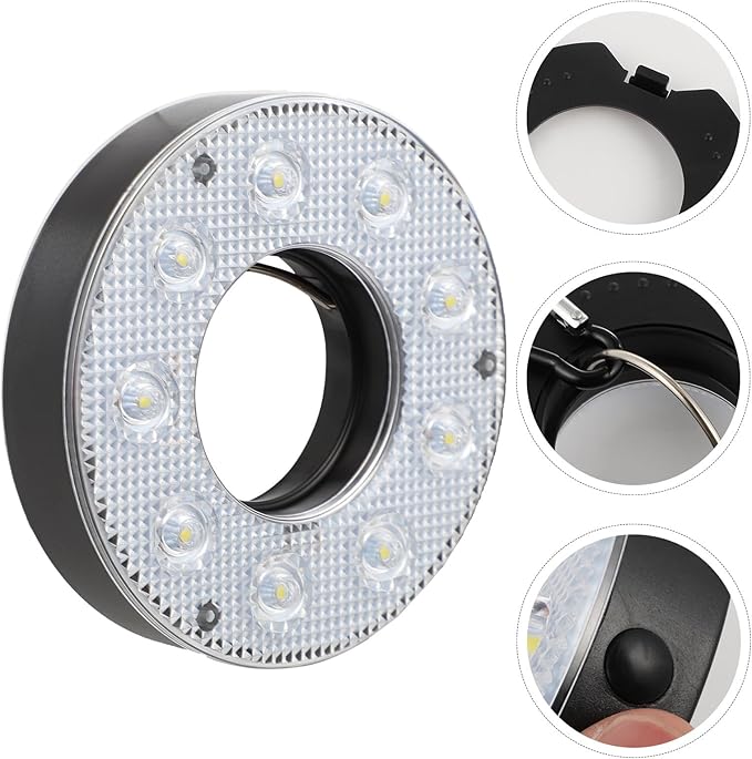 Healifty LED Camping Tent Lamp Mini Portable Outdoor Emergency Light Hook for Hiking and Backpacking, Battery-Free Compact LED Lantern for Outdoor Recreation