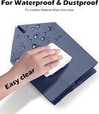 Tissue Box Cover for PU Leather, Modern Simple Solid Color Holder Square Tissue Bag, Ideal for Bathrooms,Office,Car,Outdoor Tent,Dining Table,5"X5"X5", Double Navy Blue