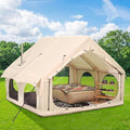 2025 Upgraded Waterproof Inflatable Camping Tent, Large Blow-Up Air Tent, No Assembly Needed Luxury Glamping House, Oxford Fabric