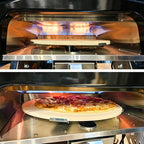 MELLCOM 20 Inch Outdoor Gas Pizza Oven, 360° Auto Rotating Pizza Stone with Pull Out Handle, Includes Pizza Peel & Carry Bag, Portable Stainless Steel Propane Pizza Oven for Backyard, Camping, Grill