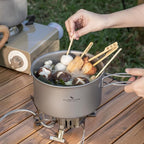 Boundless Voyage Camping Cookware Lightweight Cooking Pot Set Titanium Pot Portable for Outdoor Cooking Traveling Hiking Trekking Backpacking, 1-5 Person