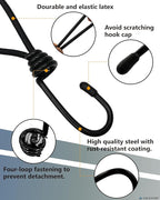 6 Inch Small Bungee Cord with Hooks Camping Accessories - 10 PCS Heavy Duty Elastic Cord Durable Rubber Canopy Ties Perfect for Camping, Luggage, Tents, Wire Hooks