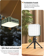 Camping Lantern - Collapsible Solar LED Lamp, 5200mAh Solar/USB Rechargeable, 1000LM, 5 Light Modes, Outdoor IPX4 Waterproof - Portable Emergency Light （Green）