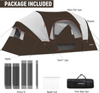 HIKERGARDEN 10 Person Camping Tent - Portable Easy Set Up Family Tent for Camp, Windproof Fabric Dome Tent Outdoor for Hiking, Backpacking, Traveling-14'x11'x74in(H)