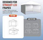 CROWN SHADES 12x12 Canopy Sidewalls (4pck) - Side Walls 12x12, Sidewalls for Canopy - Canopy Cover, Tent Accessories, Gray