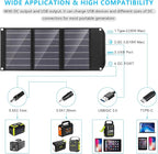 MARBERO Portable Solar Panel 30W Solar Panel Charger 23% High Efficiency Foldable Solar Panels QC3.0 USB & DC Port Compatible with Cell Phone Ipad Laptop IP65 Waterproof for Camping Outdoor Cloudy
