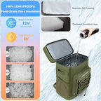 Insulated Cooler Backpack, 40L Leakproof Backpack with Double Compartments for Men & Women, Large Lunch Cooler for Camping, Beach, Travel, Picnic, Up to 48 Cans