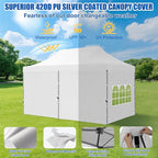 Yesker 10x20 Pop Up Canopy Tent with Sidewalls Instant Outdoor Canopy, Waterproof & UV Protection, Easy Setup Adjustable Height Heavy Duty Shelter Gazebo Tent for Patio Backyard Party Events, White