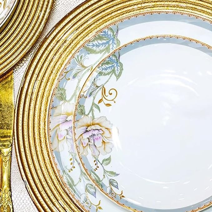 Camping Plates Elegant and Exquisite Ceramic Dinner Plates, Household Dishes, High-end Dishes and Tableware Decorative Plate