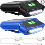 Mudder LED Clip on Cap Lights USB Rechargeable Cap Flashlight Clip Waterproof Ultra Bright Hat Flashlight Headlamp for Fishing Camping Hand Work
