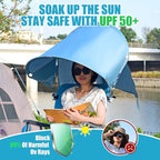 XL Universal Beach Chair Umbrella Canopy, UPF 50+ Chair Sun Shade Attachment with Adjustable Clamp for Camping, Lawn, Wheelchair, Tanning, Zero Gravity, Lounge, Fishing, Outdoor Chairs, Oversized
