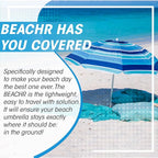 Beach Umbrella Sand Anchor - Heavy Duty Base with Spiral Screw for Strong Wind Resistance - Rust-Resistant and Fits Poles Under 1.5" Diameter - Universal Stand Holder - 9.5"x15"×3.5", White