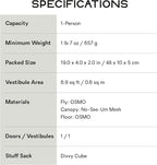 NEMO Equipment Hornet Elite OSMO Ultralight Backpacking Tent - Aluminum/Stormy Night - 1-Person