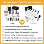 150Pcs Griddle Accessories Kit, Flat Top Grill Accessories Set for Blackstone and Camp Chef, Griddle Spatula Set with Metal Spatula, Enlarged Spatulas, Basting Cover for Outdoor Barbecue