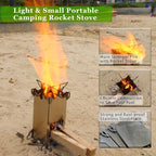 Backpacking Camping Rocket Stove,Portable Stainless Steel Wood Burning Camping Stoves for Outdoor Cooking Hiking Survival Travel Picnic BBQ