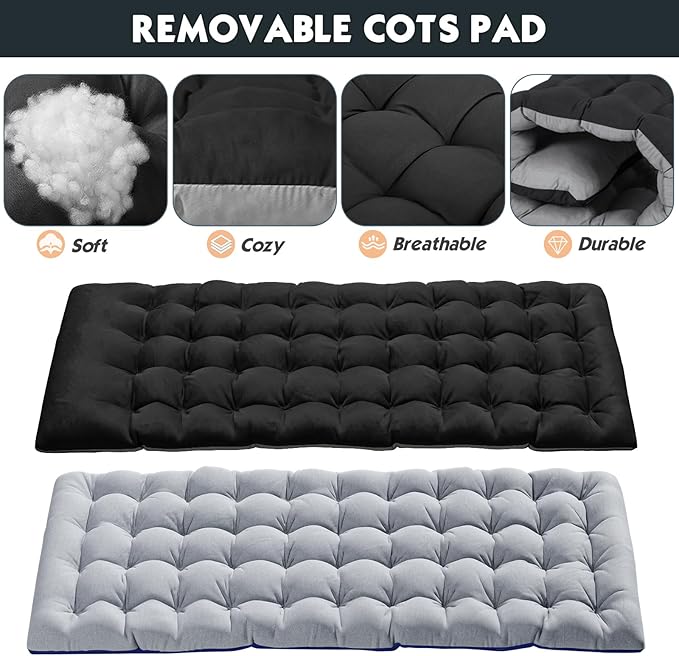 MOPHOTO Oversized Folding Camping Cot for Adults, 78" x 32" XXL Heavy Duty Sleeping Cots for Adults Portable Sleeping Bed Outdoor Camp Cot with Mattress for Home Camp Office Nap