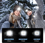 LED Beanie Hat with Light, Headlamp Beanie Cap Unisex Winter Warm Knit Night Light Hat, Knit Beanie Gifts for Men Women Kid