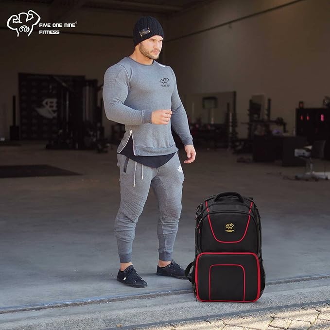 519 Fitness Meal Prep Backpack,Insulated Cooler Lunch Backpack with Computer Compartment,Hiking Picnic Cooler Backpack For Men and Women,3 Meal Containers,2 Ice Packs and Protein Shaker Included