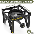 BESTFIRE 200,000 BTU Heavy-Duty Propane Burner – Outdoor Stove with 0-20Psi Adjustable Regulator & Black Hose – Ideal for Home Brewing, Turkey Frying, Camping & Backyard Cooking