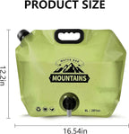 Collapsible 8L Water Storage Bag, BPA-Free Portable Folding Water Jug with Adjustable Faucet, Leakproof Emergency Water Bag for Camping, Hiking, Riding, Outdoor Sport (2, Green)