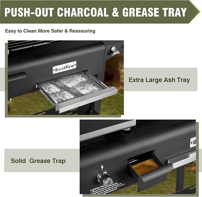 Propane Gas Griddle Charcoal Grill Combo Flat Top Griddle W/Dual Lids & 2 Side Shelves Dual Fuel BBQ Grill for Outdoor Barbecue