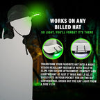 MODERN NEEDS Night Vision Cap Light –Compact, Clip-On Hat Flashlight Powered by AAA | Dual LED Modes for Camping & Hunting | Lightweight Hat Flashlight for Billed Hats Suitable for Outdoor use Camo
