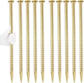 16 Inch Rebar Stakes 1/2 Inch Diameter Galvanized Steel Ground Anchors Heavy Duty Anchoring Spikes for Speed Bump, Parking Curb and Tent (10 Pack)