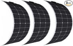 300W Flexible Solar Panels 3x100W 12V Monocrystalline Cell for Battery Charge Marine RV Trailer Boat Cabin Van Car Uneven Surfaces