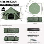 ShinHye 16.4ft Bell Tent for Glamping & Camping – Waterproof Canvas with Stove Jack, Removable Floor & 8 Mesh Windows (Fits 6-8 People)