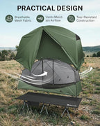 Gonex Camping Tent Cot for Adults, 1-Person Off-Ground Folding Portable Easy Set-up Tent Cot Combo for Hiking, Backpacking, Car & Motorcycle Camping(31.5" W X 78.7" L)-Army Green