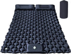 Inflatable Travel Mat with Built-in Pillow - Double Sleeping Pad, Compact Lightweight Gear for Camping Hiking Trekking Tent Backpacking Outdoor Adventures Rest Comfort Air Cushion
