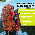 VVAAGG 1000 Red Paracord 200FT Utility Parachute Cord 4mm Nylon String12 Strand Nylon Camping Rope, Tent Rope, Clothsline Rope for Survival & Camping Gear (Red, 200FT)