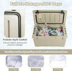 Goplus Hard Cooler, Insulated Ice Chest w/Portable Handles, Cup Holders, Ruler, Bottle Opener, 6 Day Ice Retention for Drink, Beverage, Camping, Fishing, Beach