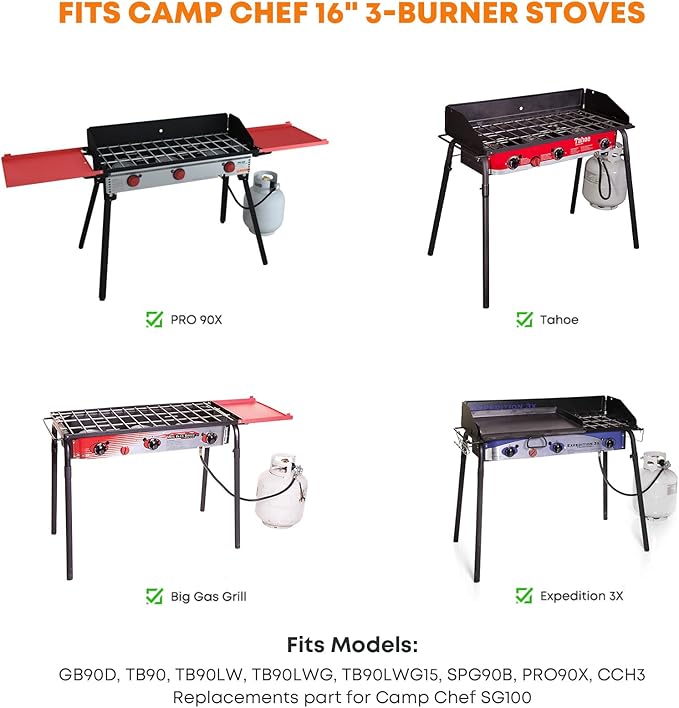 Stanbroil Fry Griddle for Camp Chef Stove, 16 in. x 37 in. Stainless Steel Flat Top Griddle, 3 Burner 16" Cooking Accessories for Camp Chef Tahoe, Expedition 3X, PRO90X