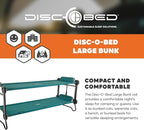 Disc-O-Bed Portable Cam-O-Bunk Bed Large 2 Adult Sleeping Cot for Camping, Green