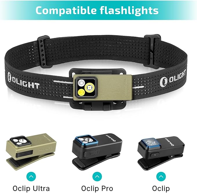 OLIGHT Oclip Series Headlamp Strap, Rotating Light Holder That Supports 160 Degree Rotation, Nylon Strap, Only Compatible with Oclip/OclipPro/OclipUltra