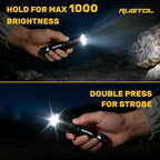 Headlamp, USB C Rechargeable Battery Powered Head Lamp LED Flashlight with Clip Magnetic Base, 1000 Lumens Zoomable Aluminum Headlamp IPX4 Waterproof for Hard Hat Working Running Hiking