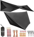 Onewind 11×10 ft Hammock Tarp, Lightweight Silnylon Hammock Rain Fly, 4000mm Waterproof 4-Season Multiple Shelter Solution Camping Tarp Tent with Complete Accessories, Dark Grey