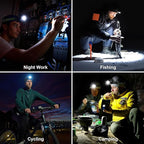 1Pack Rechargeable Headlamp Super Bright, 99000 Lumens LED Head Lamp with 3 Modes, 90°Angle & Adjustable Focus Head Lights for Forehead, IPX6 Waterproof HeadLamps for Adults Camping Hiking