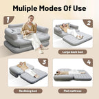 Full Size Inflatable Sofa Bed with Air Pump,2-in-1 Blow-Up Couch and Folding Air Mattress Bed for Home,Camping,and Guests