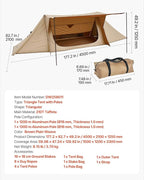 Portable Hot Tent with Stove Jack, Lightweight 4 Season Waterproof Shelter for 2 People, Ideal for Hiking, Backpacking & Winter Camping