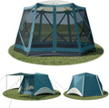Instant Tents for Camping Pop Up Screen Tent with Floor, 6 Person Large Family Camping Tent with Rainfly and Porch, Easy 60S Setup Hub Tent for Outdoor Picnic Backyard, 11.5x10x6.83FT