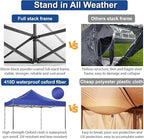 COBIZI Pop Up Canopy Heavy Duty Sidewalls, Commercial Heavy Duty Pop Up Tent for Parties All Weather Waterproof and UV 50+ Wedding Tent with Roller Bag (Deep Blue - 10x10FT)