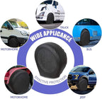 Rough Vinyl Tire Covers 4 Pack, Waterproof Wheel Protectors with Lining for RV, Travel Trailer, Camper, Motorhome, SUV, Car, Truck, Boat Trailer (Black, XXXL - Fits Tire Diameters 40''-42'')