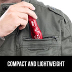 GORILLA GRIP Powerful LED Tactical Flashlight, 750 FT High Lumens 5 Adjustable Modes, Water Resistant, Ultra Bright Zoom Flashlights, Small Mini Flash Light, Camping, Night Dog Walking, Red